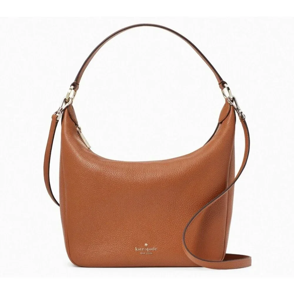 New Kate Spade Leila Shoulder Bag Pebble Leather Warm Gingerbread
